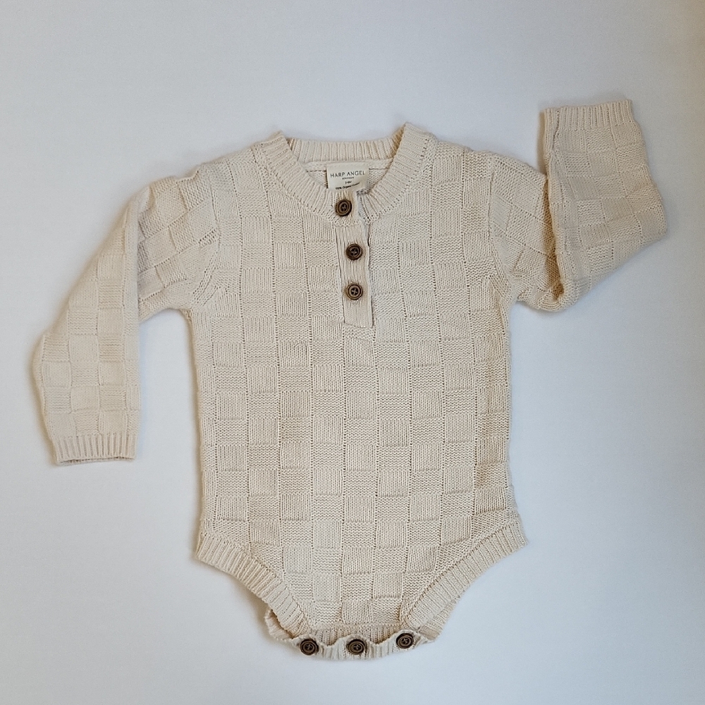Cozy Cream Knit Baby One Piece